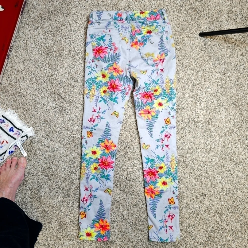 Gap Denim Girls Gray Floral Jeggings